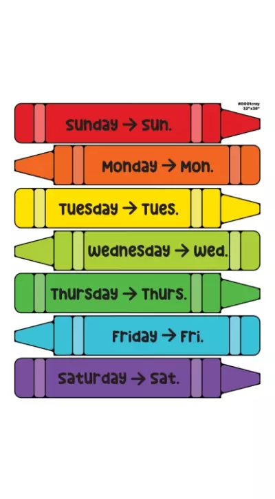 Sensory Graphics - Crayons Days of The Week